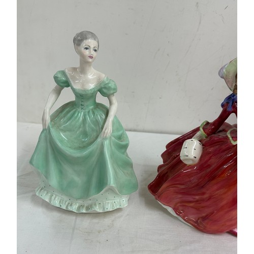 62 - Two lady figures includes Coalport and Royal Doulton