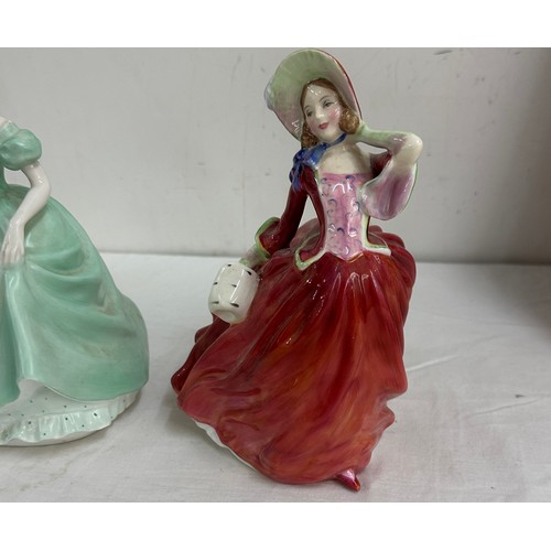 62 - Two lady figures includes Coalport and Royal Doulton