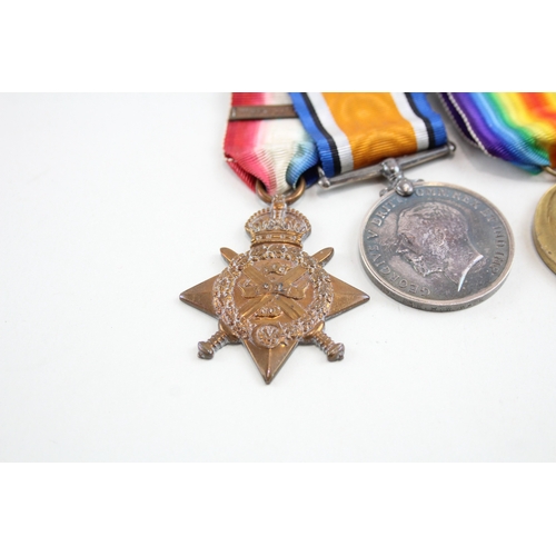 438 - Mounted WW1 1914 Mons Star Bar Medal Trio 2172 Pte H. W. Wade Leic Yeomanry