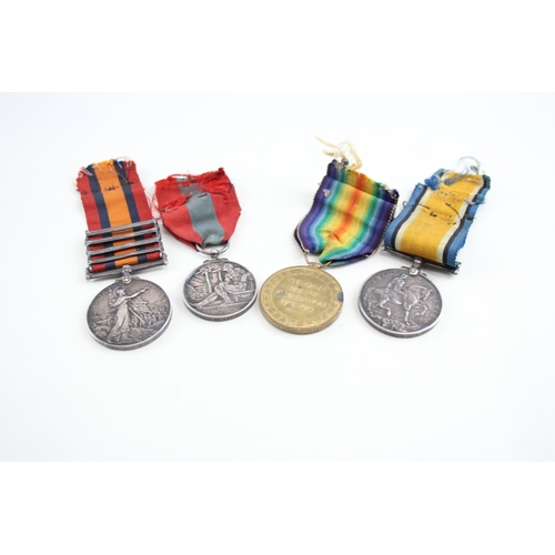 440 - Boer War-WW1-GVI Medal Group QSA & WW1 Pair 5088 Pte H.E Strover 8th Hussars