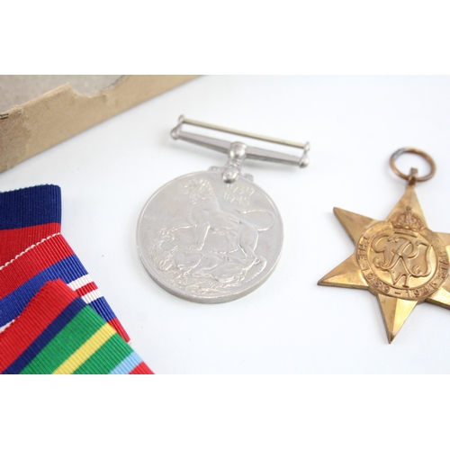 442 - Boxed WW2 Navy Casualty Medal Group Inc Pacific Star, Casualty Note R Godfree