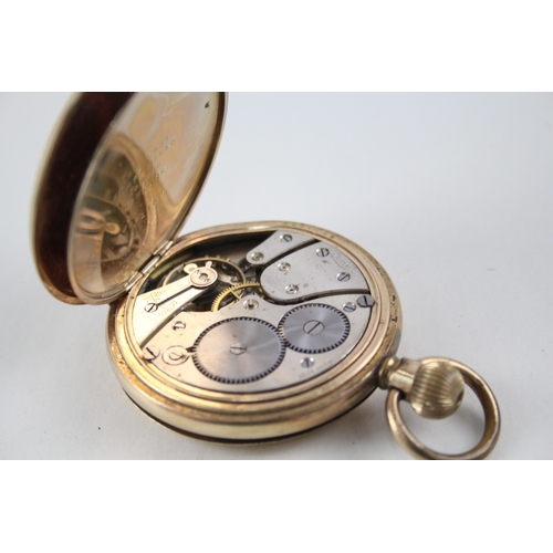 458 - Limit Rolled Gold Full Hunter Pocket Watch Hand-Wind Working