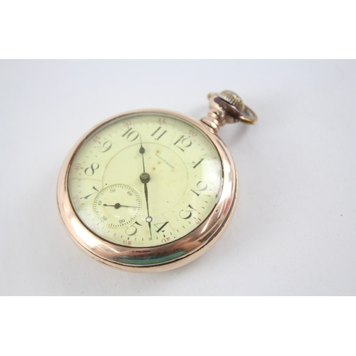 459 - Waltham Rolled Gold Railway Style Pocket Watch Hand-Wind Working