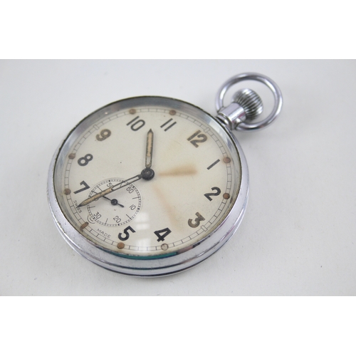 460 - Vintage GSTP British Military Issued Pocket Watch Hand-Wind Working