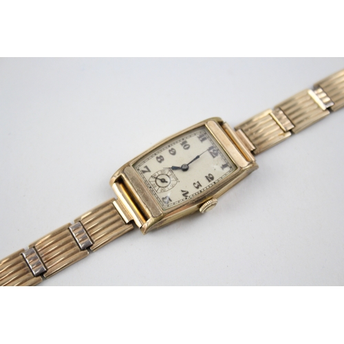 469 - Vintage Rolled Gold Tank Style Watch Hand-Wind Working