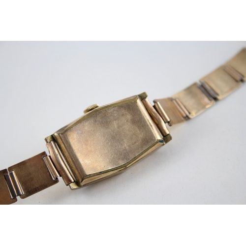 469 - Vintage Rolled Gold Tank Style Watch Hand-Wind Working