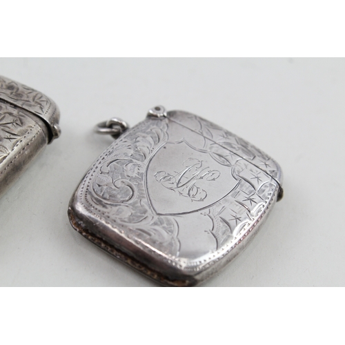 13 - 3 x .925 sterling silver vesta / match cases