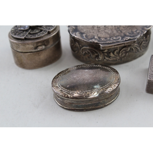 17 - 5 x .925 sterling silver pill / trinket boxes