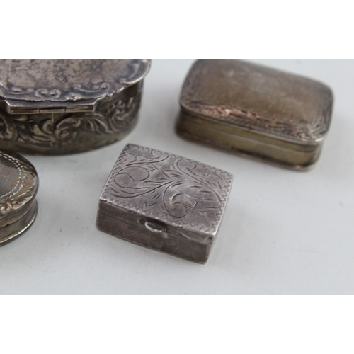 17 - 5 x .925 sterling silver pill / trinket boxes