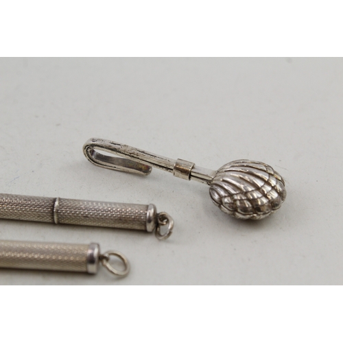 26 - 3 x .925 sterling silver toothpicks & napkin clip