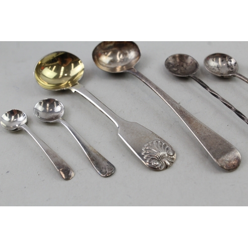 49 - 10 x .925 sterling silver condiment spoons inc georgian etc