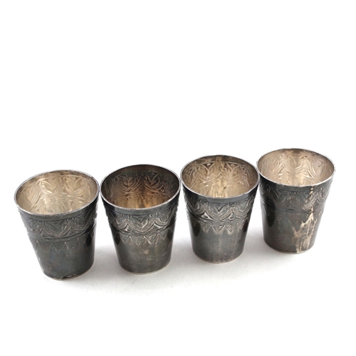 63 - 4 x .950 silver shot / drinking cups