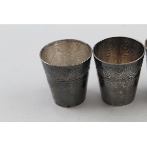 63 - 4 x .950 silver shot / drinking cups