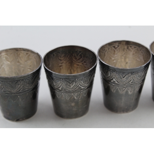 63 - 4 x .950 silver shot / drinking cups