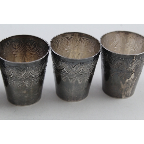 63 - 4 x .950 silver shot / drinking cups