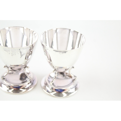 74 - pair of antique 1919 sheffield sterling silver egg cups