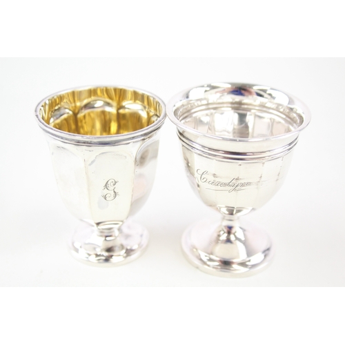 75 - 2 x vintage .925 sterling silver egg cups