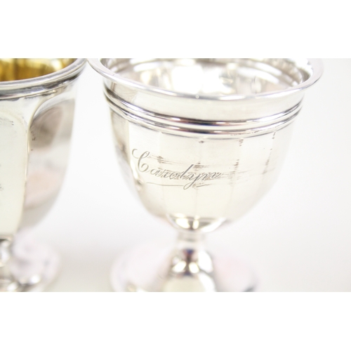 75 - 2 x vintage .925 sterling silver egg cups