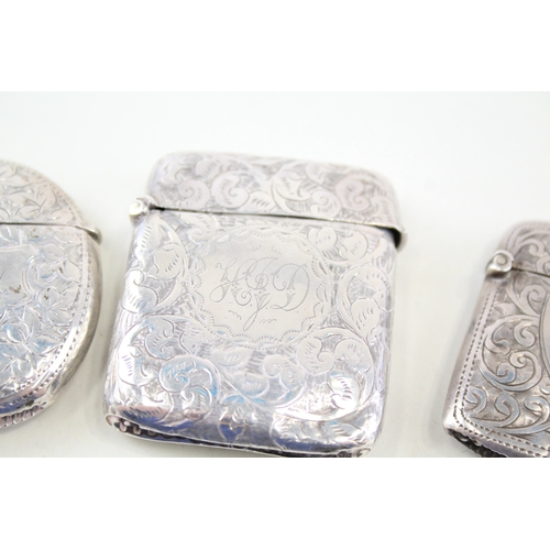 78 - 3 x .925 sterling silver vesta / match cases Inc victorian, edwardian