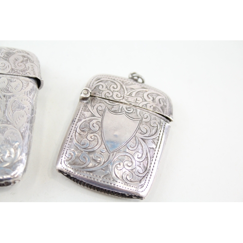 78 - 3 x .925 sterling silver vesta / match cases Inc victorian, edwardian