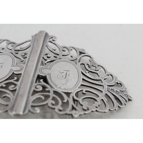 86 - victorian .925 sterling silver ornate ladies belt buckle