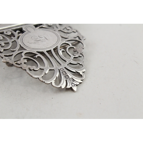 86 - victorian .925 sterling silver ornate ladies belt buckle