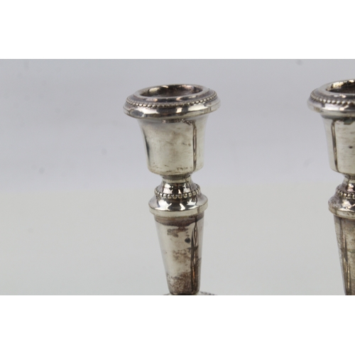 94 - Vintage .925 sterling silver filled candlesticks