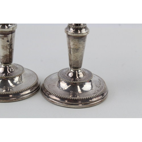 94 - Vintage .925 sterling silver filled candlesticks