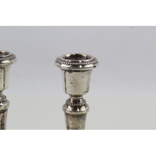 94 - Vintage .925 sterling silver filled candlesticks