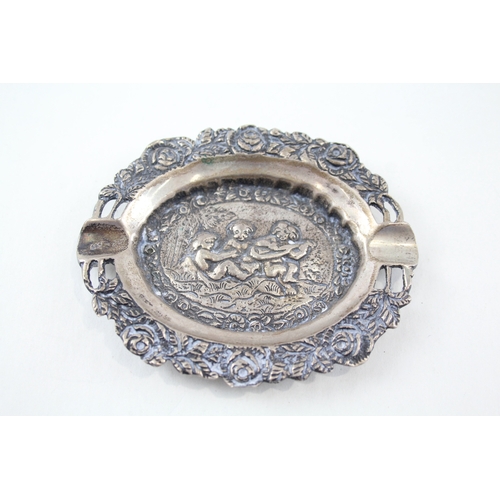 96 - .800 silver cherub detailed ashtray