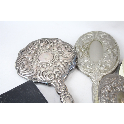 478 - Antique / Vintage Womens Vanity Items Silver Plated Inc Brushes, Mirrors Joblot