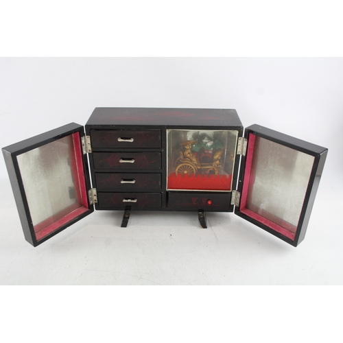 480 - Vintage East Asian Jewellery Box w/ Cart Diorama