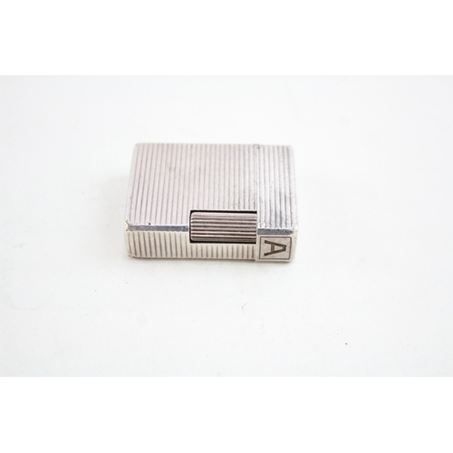 481 - ST Dupont Paris Vintage Silver Plated Pocket Lighter w/ Ribbed Design - Sparks