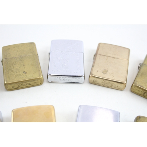 495 - Zippo Lighters Inc Brass, Steel, Engraved, Etc UNTESTED x 10