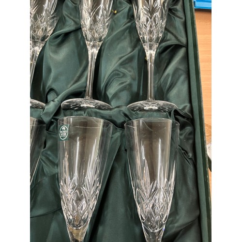 15 - Set of 6 Boxed Thomas Webb crystal champayne glasses