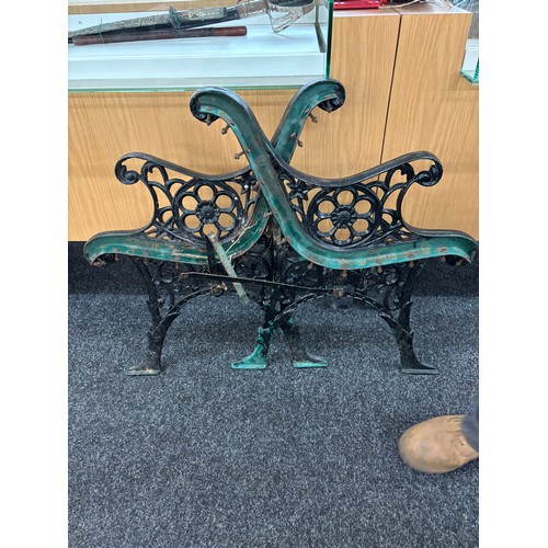 100A - Pair of cast iron bench ends 28 inches tall