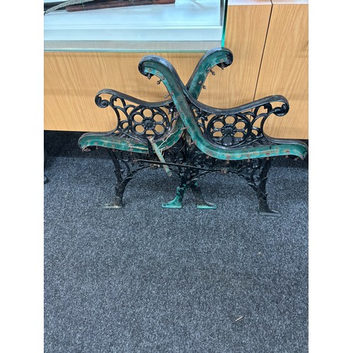 100A - Pair of cast iron bench ends 28 inches tall