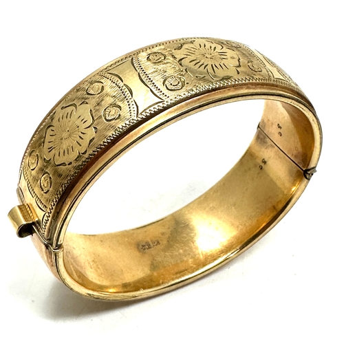 99 - Vintage 9ct gold metal core bangle weight 31g