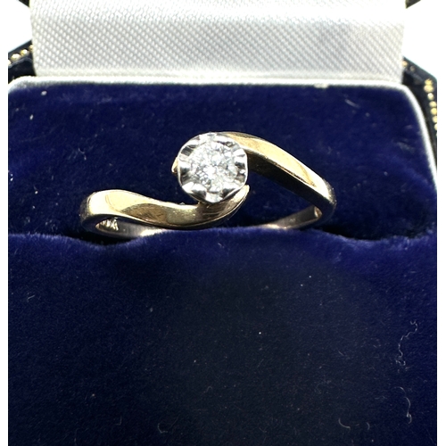 115 - 9ct gold diamond ring set wit single diamond weight 1.9g diamond .10ct