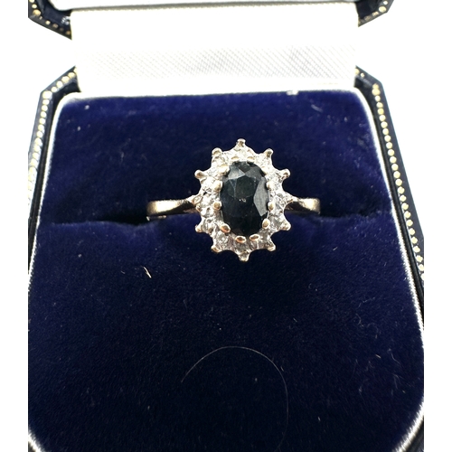 117 - 9xct gold sapphire & diamond ring weight 1.5g