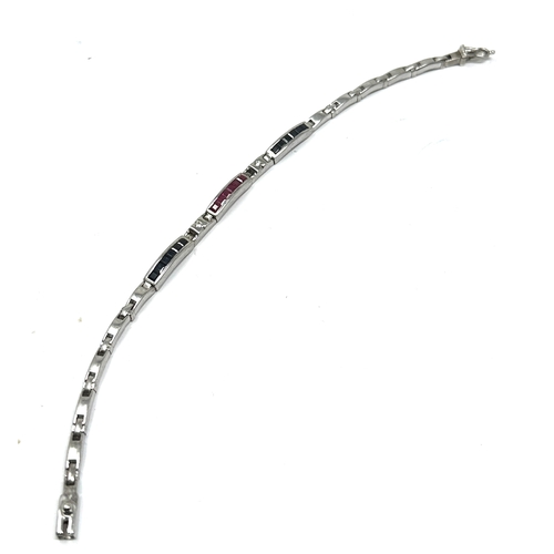 124 - white gold sapphire ruby & diamond bracelet weight  10.1g