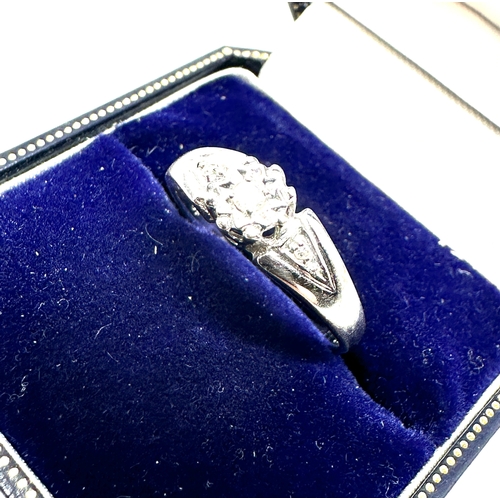 127 - 9ct white gold diamond ring weight 2.4g .10ct diamond