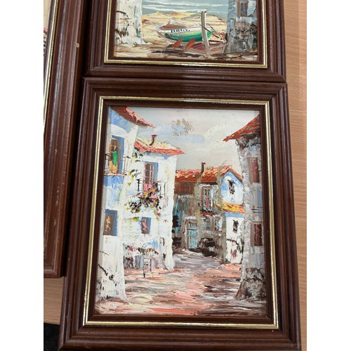 16 - Three framed paintings, signed largest measures approximately 21 inches by 18 inches