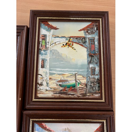 16 - Three framed paintings, signed largest measures approximately 21 inches by 18 inches