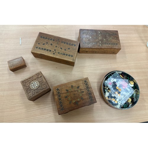 6 - Selection of assorted wooden trinkets / boxes