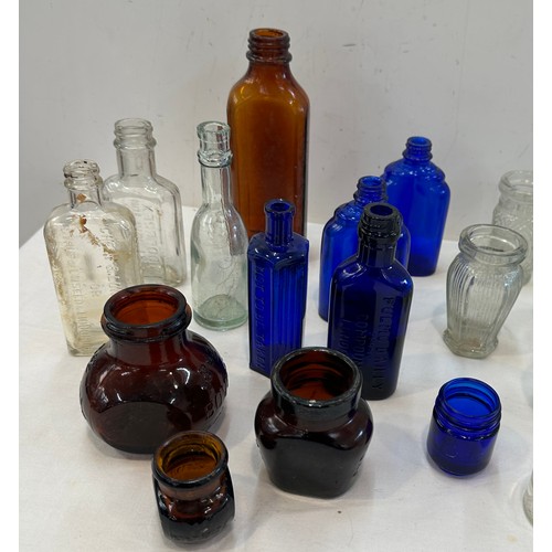 34 - Selection of vintage coloured glass bottles