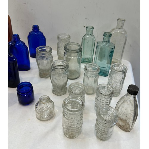 34 - Selection of vintage coloured glass bottles