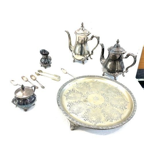 113 - Selection of silver plated items to include a tray etc