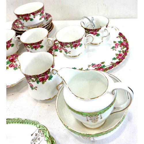 165 - Royal Stafford Olde English Garden Roses part tea set, comprising teapot, cups, saucers, plates toge... 