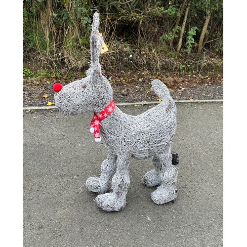 548 - Large reindeer Christmas floor standing decoration with LEDS measures approximately 37 inches tall b... 